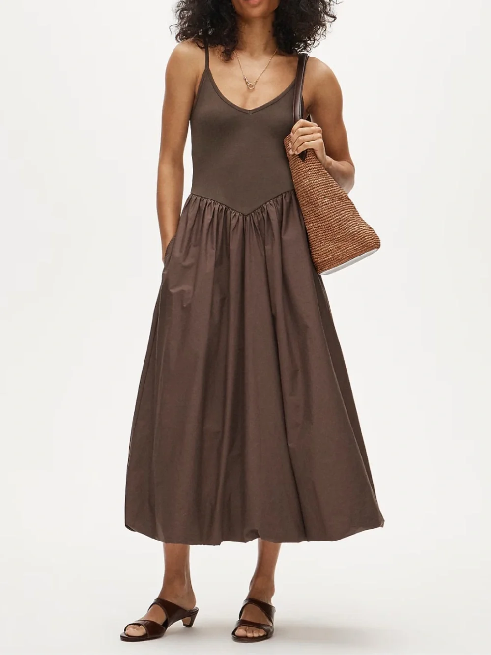NWT J.Crew Basque Waist Mixy Dress XS Sleeveless Midi MSRP $148